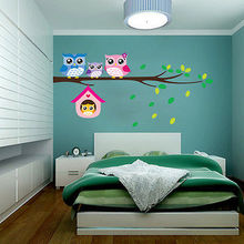 DIY removable Owl Birds Branch Vinyl Kids Home Decor Mural Wall Stickers Decal Branches four owl wall stickers 2024 - buy cheap