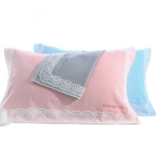 1Pc Cotton Double-layer Jacquard Lace Pillow Towel Breathable Bed Pillow Cover Pink / Blue / Grey Color 2024 - buy cheap