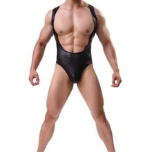 Мужской боди из искусственной кожи, сексуальное женское белье, мужской формирователь тела, боди для бодибилдинга, мужской спортивный костюм, костюмы для бодибилдинга 2024 - купить недорого