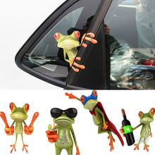 Стикер s на зеркало автомобиля, наклейки s и 3D Frogs, автомобильный бак, окно, забавные наклейки в виде животных, в полоску, виниловые автомобильные аксессуары, авто Декор 2024 - купить недорого