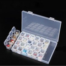 Plastic Diamond Embroidery Craft Bead Pill Storage Tool 28 Slots Adjustable Jewelry Storage Box Manicure Organizer 2024 - buy cheap