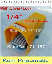 5x Fedex Free Shipping Pneumatic 1/4" 1/4 inch 5 Port 2 Position 5/2 Way Air Foot Pedal Valve With Lock Cover 4F210-08LG 2024 - buy cheap