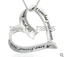 2014 Fashion" A true friend reaches for you hand but touches your heart "lovers' women girl gift necklace  Wholesale Jewelry 2024 - buy cheap