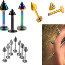 PINKSEE 5Pcs Hypoallergenic StainlessSteel Spike Labret Monroe Lip Ear Chin Ring Body Piercing Jewelry 2024 - buy cheap