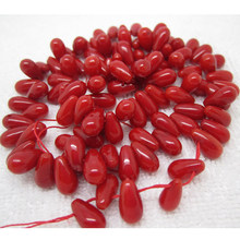 Mini. order is $7! 5x9mm Red Coral Raindrop Teardrop Spacer Loose Beads 15" 2024 - buy cheap
