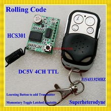 Rolling code Receiver Module Transmitter RF Wireless Remote Control super-heterodyne DC3-5V  Learning code 4CH Output  TTL 2024 - buy cheap