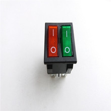 Rocker switch Red/green double rocker switch 250V 15A switch KCD8-212N KCD2 6P illuminated 2024 - buy cheap