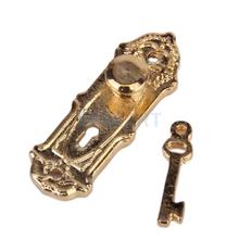 Cerradura de puerta Vintage con llaves para casa de muñecas en miniatura, 4 Uds., dorada, 1/12 2024 - compra barato