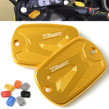 New 2 Pieces CNC Motor Bike Brake Fluid Reservoir Tank Caps Cover For Yamaha TMAX TMAX 500 T-max 500 2008-2011 TMAX530 2012-2018 2024 - buy cheap