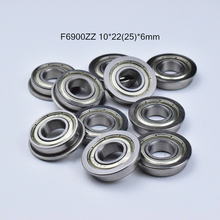 F6900ZZ 10*22(25)*6mm 10pieces 6900 Flange bearing metal sealed ABEC-5 chrome steel bearings hardware 2024 - buy cheap