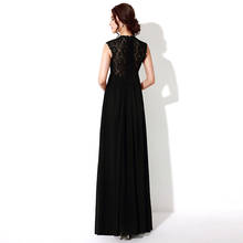 Elegant Evening Dresses Simple Black Chiffon A Line Floor Length Party Gown Sleeveless Women Long Robe De Soiree In Stock SD190 2024 - buy cheap
