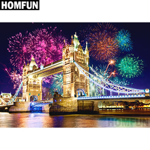 HOMFUN Full Square/Round Drill 5D DIY Diamond Painting "Tower Bridge" Embroidery Cross Stitch 5D Home Decor Gift A02704 2024 - buy cheap