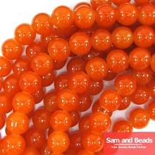 Contas soltas de vidro redondo laranja 10mm, para fazer joias aproximadamente 80 peças de contas por fio frete grátis 2024 - compre barato