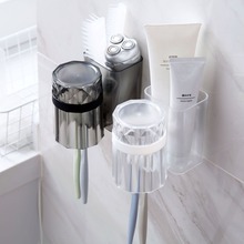 Outros suportes de escova de dentes para casa, com copo, capa de escova de dentes, limpador facial, suporte de pasta de dentes, armazenamento de banheiro, parede 2024 - compre barato