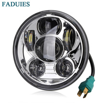 FADUIES 5.75" Round 45W LED Headlight For Motorcycle 5.75 inch LED Headlamp Chrome 2024 - buy cheap