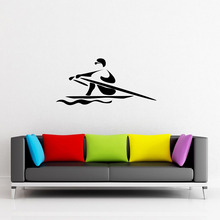 Sport Silhouette Black Vinyl Wall Sticker Wallpaper for Bedroom Rowing Boating Wall Decal House Decoration Mural Decals D148 2024 - buy cheap