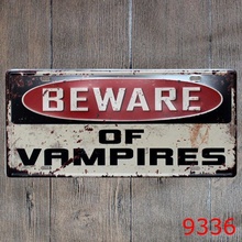 15x30 см Остерегайтесь вампиров металлическая жестяная вывеска Бар паба домашний винтажный Ретро плакат для Кафе Декор 2024 - купить недорого