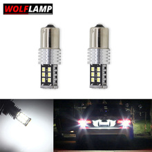 Wolflamp 2pcs 1156 BA15S P21W LED Brake Light Tail Lamp Car Turn Signal Lamp 15SMD 2835 LED Auto Rear Reverse Bulb White 12V 2024 - buy cheap