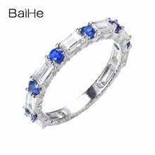 BAIHE-Anillo de plata y oro blanco de primera ley para mujer, sortija, plata esterlina 0,35-0,40 quilates, diamante, 14K, boda, hombre 2024 - compra barato