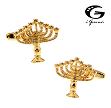 iGame Christmas Gift Men Cuff Links Novelty Candle-holders Design Gold-color Copper Material Free Shipping 2024 - buy cheap