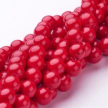 8mm Natural Mashan Round Stone Beads Strands, Dyed, Red, Hole: 1mm; about 51pcs/strand, 15.7" 2024 - buy cheap