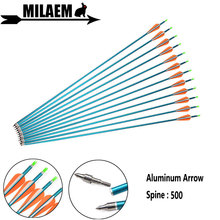 6/12pcs 31inch Archery Aluminum Arrow Spine 500 3inch Rubber Feather ID6.5mm OD7.6mm Compound Recurve Shooting Accessories 2024 - buy cheap