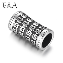 2pcs Stainless Steel Tube Beads Big Large Hole 8mm Slider Charm DIY Men Leather Cord Bracelet Making Jewelry Accessories Finding 2024 - buy cheap