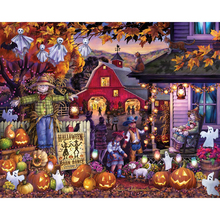 Pintura diamante 5D DIY de Halloween, mosaico de diamantes de imitación cuadrados o redondos, para decoración del hogar, HYY 2024 - compra barato