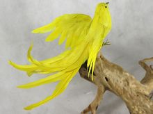 plastic foam& feathers artificial bird yellow feathers bird model about 22x18cm spreading wings bird,garden decoration w0552 2024 - buy cheap