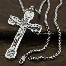 LINSION Huge Heavy Jesus Crucifix Cross Solid 925 Sterling Silver Mens Biker Rock Punk Pendant 8A009 2024 - buy cheap