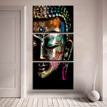 Modular Canvas Pictures Hallway Wall Art Frame 3 Piece Buddha Statue Painting Print Color Abstract Poster Living Room Home Decor 2024 - buy cheap