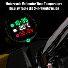 Мотоциклетный вольтметр с дисплеем температуры, настольный светодиодный 3-в-1 ночного видения для honda dio xmax 300 yamaha nmax 2024 - купить недорого