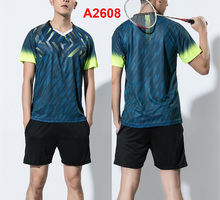 2018 Quick Dry Badminton sets Men , sport badminton clothes , Tennis clothes , Running sets , Tennis shirts + shorts  1 Set 2024 - buy cheap