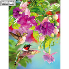 5d diy diamond embroidery Two birds picking flowers diamond painting Cross Stitch full square Rhinestone mosaic home decoration 2024 - buy cheap