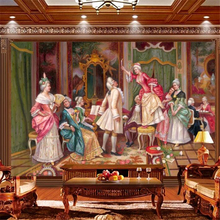 Custom wallpaper 3d mural European character oil painting court party TV background wall decorative painting mural 3d wallpaper 2024 - buy cheap