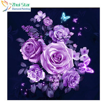 Rose Diamond Embroidery Sale Flowers Pictures of Rhinestones Pattern Diamond Painting Diamond Mosaic Birthday Gift   XY1 2024 - buy cheap