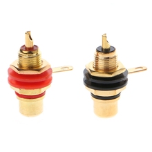 1 Pair RCA Female Socket Connector Chassis Panel Mount Adapter Audio Terminal Plug 2024 - buy cheap