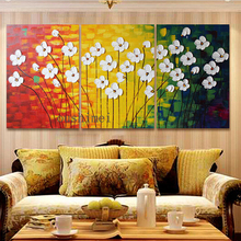 Hand Painted Oil Painting Knife Flower Abstract Picture For Living Room Decor Modern Landscape Hand Painting On Wall Art 2024 - buy cheap