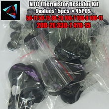 45PCS/LOT NTC Thermistor Resistor Kit 5D-11 5D-15 8D-20 10D-7 10D-9 10D-11 20D-20 33D-7 47D-15 Thermal Resistor Resistance Set 2024 - buy cheap