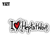 YJZT 15.2CM*5.3CM Fashion I Love Heptathlon  PVC Motorcycle Car Sticker 11-00438 2024 - buy cheap