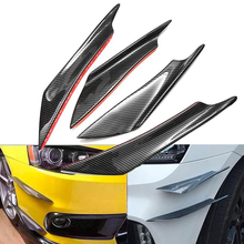 4Pcs Carbon Fiber Car Spoiler Canards Fit Front Bumper Lip Splitter Fin Air Knife Auto Body Kit Car Spoiler Canards Auto Chin 2024 - buy cheap