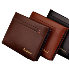 Fashion New Qulaity PU Leather Men Wallets 3 Fold Business Short Style Design Black Coffee Photo Bit Card Holder Purse Wallet 2024 - buy cheap