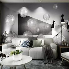 Papel de parede decorativo 3d, bola de metal abstrata, espaço criativo, fundo de tv, pintura de parede 2024 - compre barato