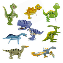 3D Бумага с динозаврами, модель паззла, собранная игра-головоломка, обучающие игрушки для детей, детские игрушки, 10 шт./лот 2024 - купить недорого