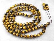 Tibetan handmade jewelry Tibet 8mm Buddhist 108 Tiger Eye Gem Prayer Beads Mala Necklace noble lady's CZ Luxury Ms. girl 2024 - buy cheap