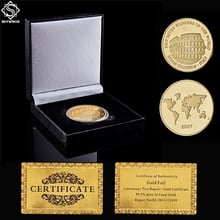 2017 Seven World Wonder Italy Roman Colosseum Gold Commemorative Coin W/ Luxury Box 2024 - buy cheap