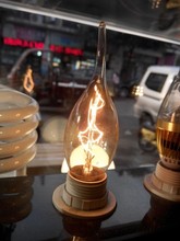 10 unids/lote E14 tirar de la lámpara de cola bombillas de vela retro Edison de tungsteno de filamento de carbono luz araña de cristal 110 V 120 V 2024 - compra barato