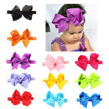 Girls Hair Band Baby Bow Headband Hair Decorate 11 Color Optional Girls headband bow big pink infant photography Accesories 2024 - buy cheap