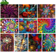 Yumeart bordado diamante colorido mandala flores diy 5d pintura diamante mosaico fotos de strass decoração da sua casa 2024 - compre barato