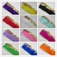 Goose Feather Trims 2Yards/Lot Dyed Geese Feather Ribbons/15-20cm Fringes Goose Feather Cloth Belt DIY decorative 15 Color 2024 - buy cheap